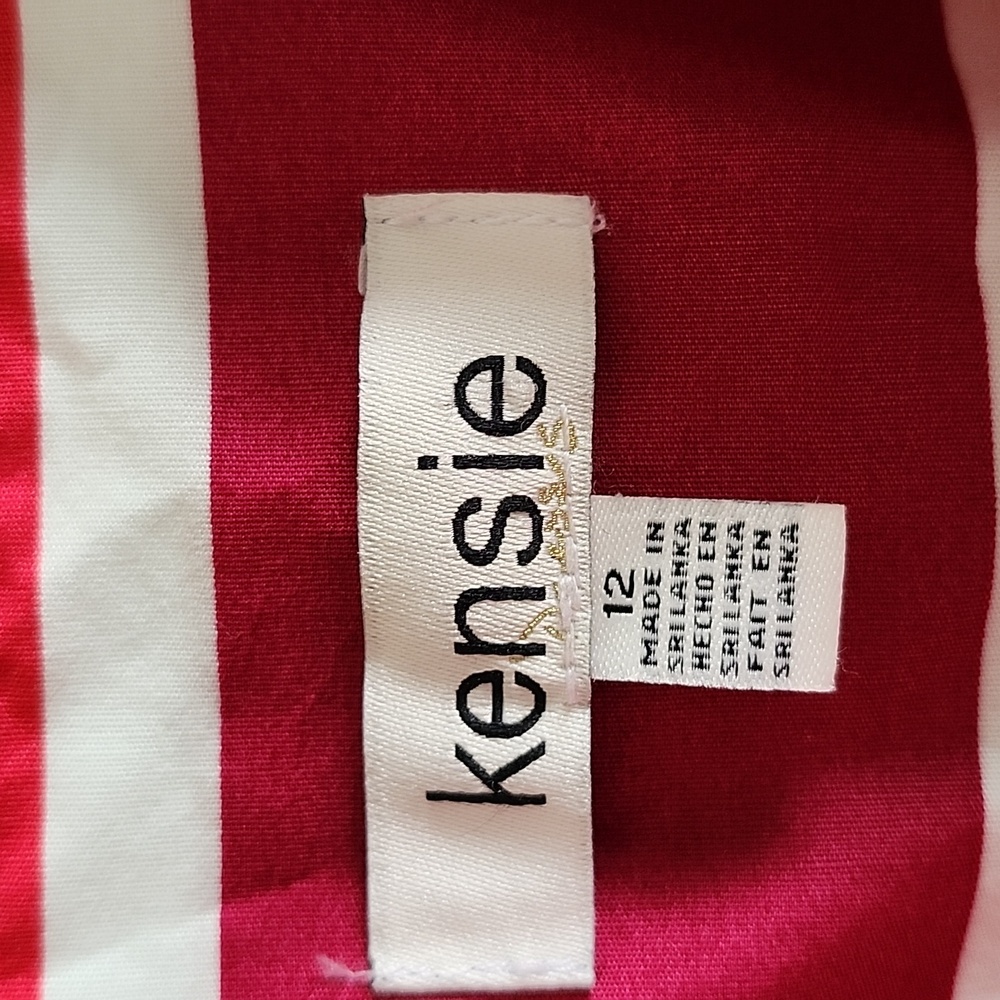 Kensie Multicolor Striped Maxi Dress Womens 12 Preppy Stepford Wives Collared - Picture 2 of 9